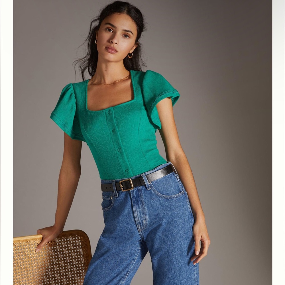 Anthropology Dolan Left Coast Structured Flutter Top